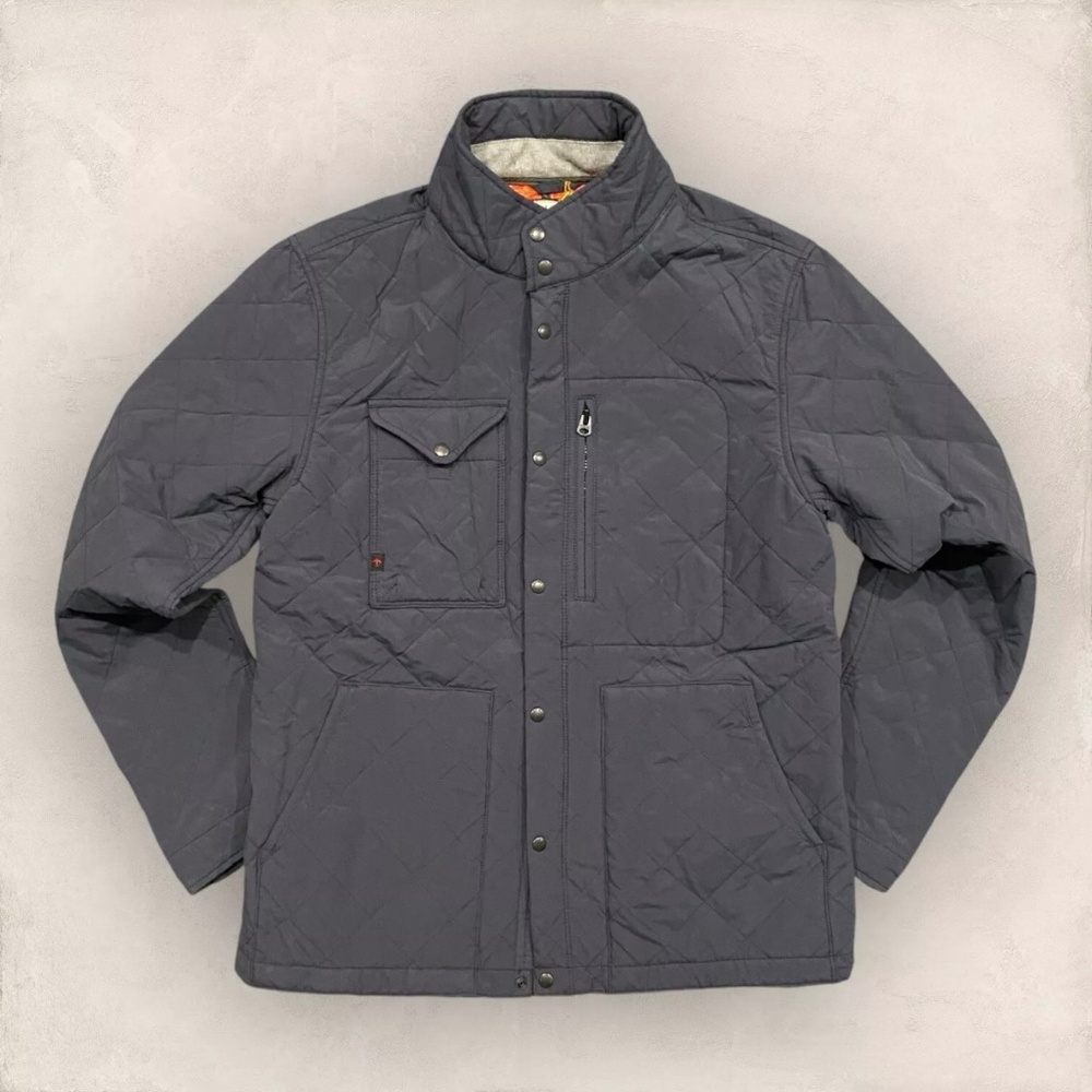 Relwen Quilted Tanker Jacket Men Large Blue Insulated Full Zip Pockets M102709